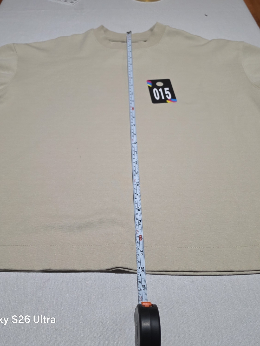 Denim & Flower Beige Crewneck Sweater with Chest Patch